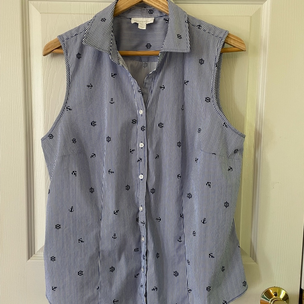 Charter Club Striped Nautical Sleeveless Blouse
